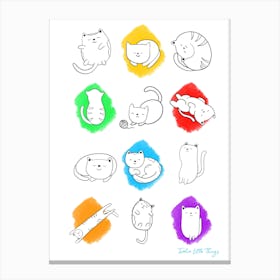 Colourful Cats Canvas Print