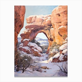 Dreamy Winter Painting Arches National Park United States 1 Canvas Print