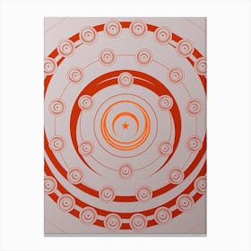 Geometric Abstract Glyph Circle Array in Tomato Red n.0118 Canvas Print