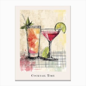 Cocktail Time Poster 5 Canvas Print