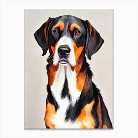 Black And Tan Coonhound 4 Watercolour dog Canvas Print