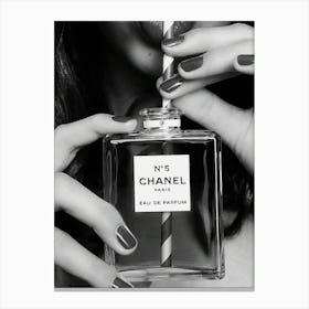 Woman Drinking Perfume Black And White Luxury Fashion Feminist Canvas Print