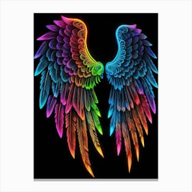 Neon Angel Wings 12 Canvas Print