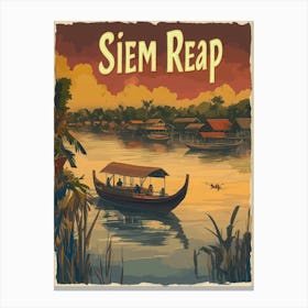 Aihrgdesign A Mid Century Modern Travel Poster For Siem Reap 4 Canvas Print