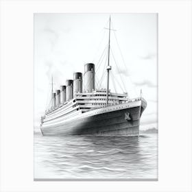 Titanic Ship Sketch Illustration 6 Canvas Print