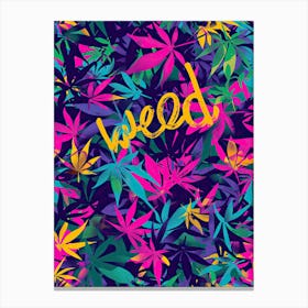 Neon Weed Fantasy Canvas Print