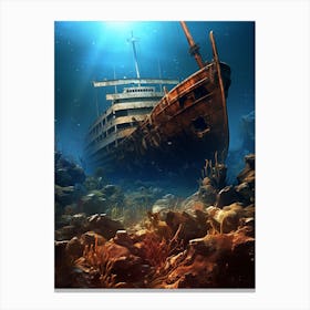 Titanic Ship Wreck Sea  Canvas Print