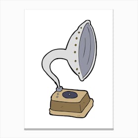 Gramophone Vector Illustration Canvas Print