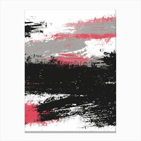 Black And Red Brush Strokes Canvas Print