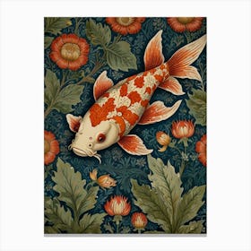 Koi Fish Style William Morris 3 Canvas Print