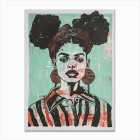 'Afro Girl' 1 Canvas Print