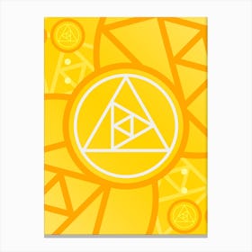Geometric Abstract Glyph in Happy Yellow and Orange n.0052 Canvas Print