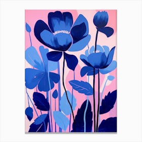 Blue Flower Illustration Cyclamen 1 Canvas Print