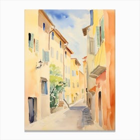 Prato, Italy Watercolour Streets 1 Canvas Print