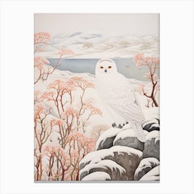 Winter Bird Painting Snowy Owl 4 Canvas Print
