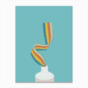 Bottle With A Rainbow Ribbon Canvas Print