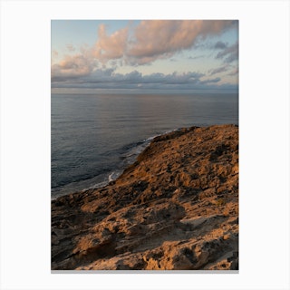 Cliffs and the Mediterranean Sea at sunrise Canvas Print