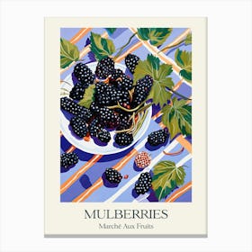 Marche Aux Fruits Mulberries Fruit Summer Illustration 4 Canvas Print