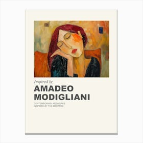 Museum Poster Inspired By Amadeo Modigliani 4 Canvas Print