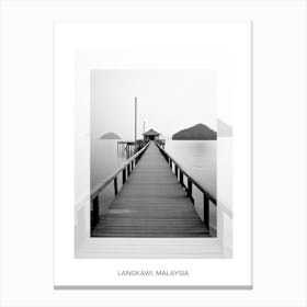 Poster Of Langkawi, Malaysia, Black And White Old Photo 2 Canvas Print