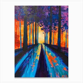 Sunset In The Woods 9 Canvas Print