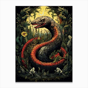 Floral Folk Serpent 2 Canvas Print