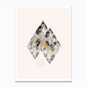 Beige Geometric Diamonds Canvas Print