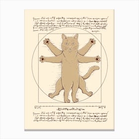 Vitruvian Cat Canvas Print