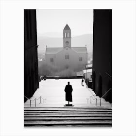 Assisi, Italy,  Black And White Analogue Photography  1 Canvas Print