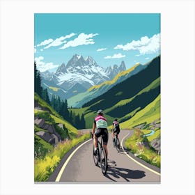 Tour De Mont Blanc France 1 Vintage Travel Illustration Canvas Print