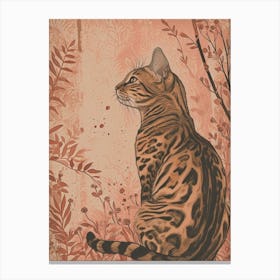 Bengal Cat Japanese Illustration 2 Canvas Print