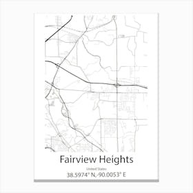 Fairview,United States Minimalist Map Canvas Print