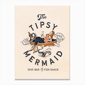 Tipsy Mermaid Dive Bar Canvas Print