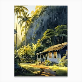 Cabin In The Jungle Canvas Print