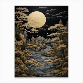 Moonlight Over The River 2 Canvas Print