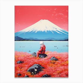 Hippie Astronaut Meditating In Moutn Fuji, Japan 1 Canvas Print