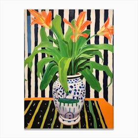 Flowers In A Vase Still Life Painting Lily 2 Canvas Print