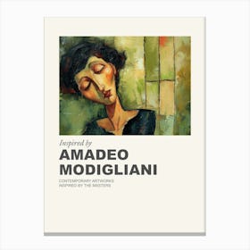 Museum Poster Inspired By Amadeo Modigliani 3 Canvas Print
