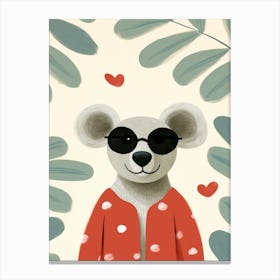 Little Koala 3 Wearing Sunglasses Canvas Print