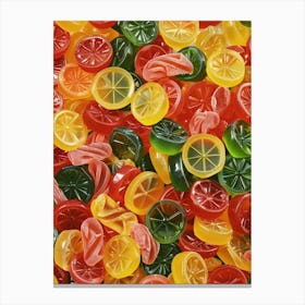 Retro Jelly Candy Pattern Canvas Print