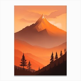 Misty Mountains Vertical Composition In Orange Tone 358 Canvas Print