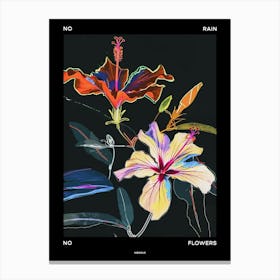 No Rain No Flowers Poster Hibiscus 3 Canvas Print