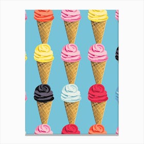 Pop Art Colourful Ice Cream Cone 2 Canvas Print