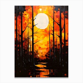 Sunset In The Woods 9 Canvas Print