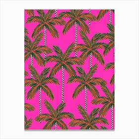 Palm Trees On Pink Background 1 Canvas Print