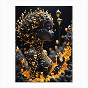 Girl In Gold Canvas Print