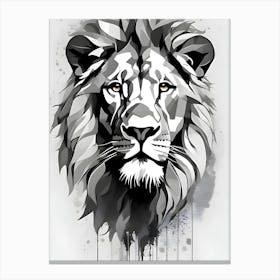 Line art portrait of lion Canvas Print