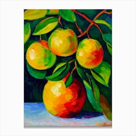 Pomelo 1 Fruit Vibrant Matisse Inspired Painting Fruit Canvas Print