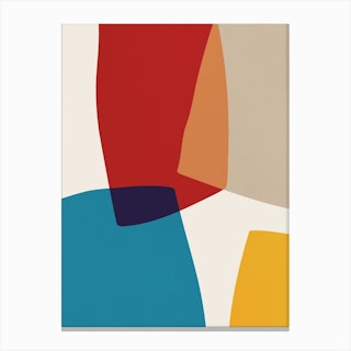 Bold Abstract Red Blue Yellow C1 Canvas Print