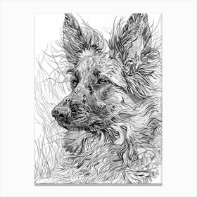 Belgian Sheepdog Line Sketch 1 Canvas Print